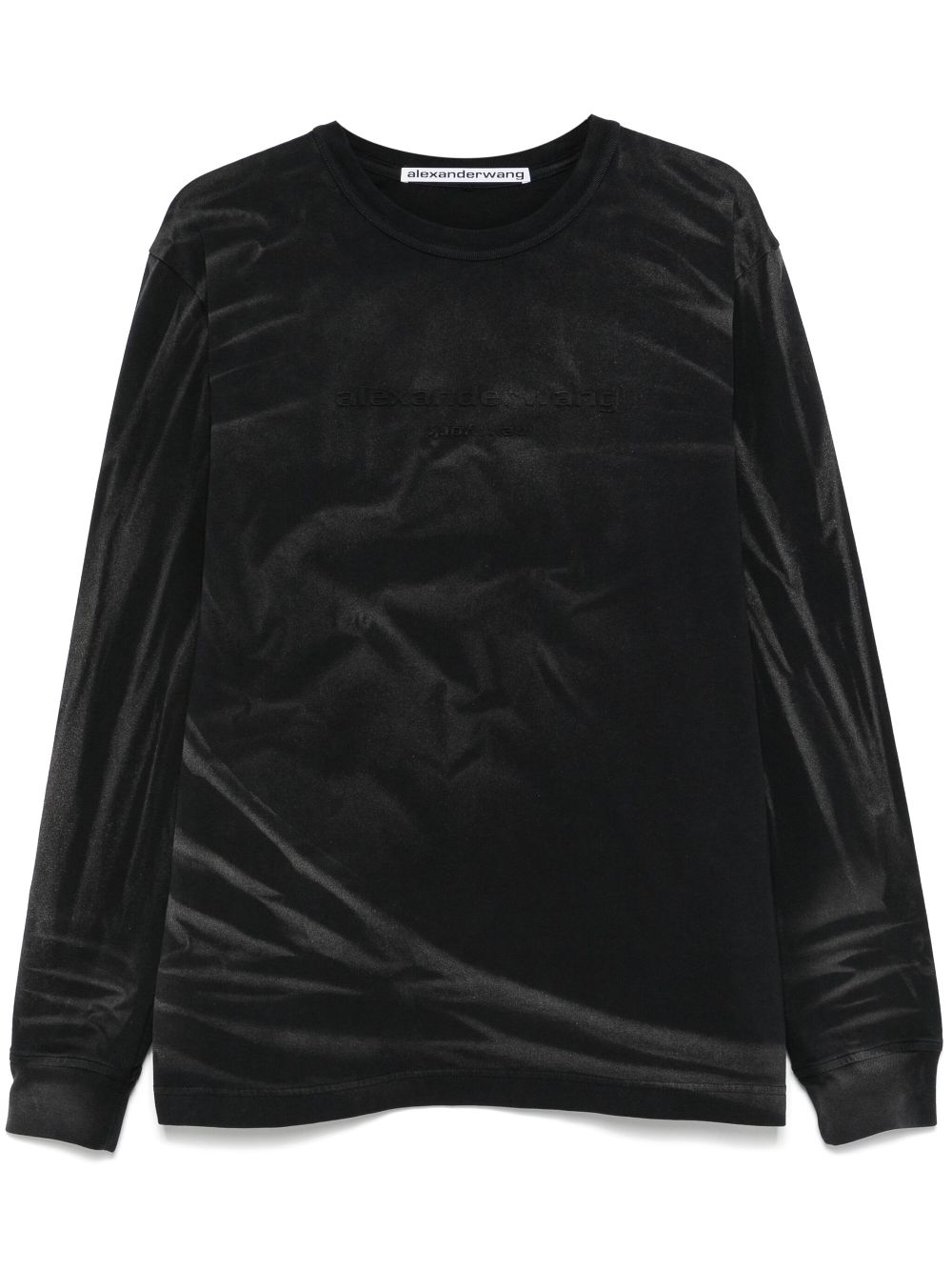 Alexander Wang logo-embossed T-shirt - Black