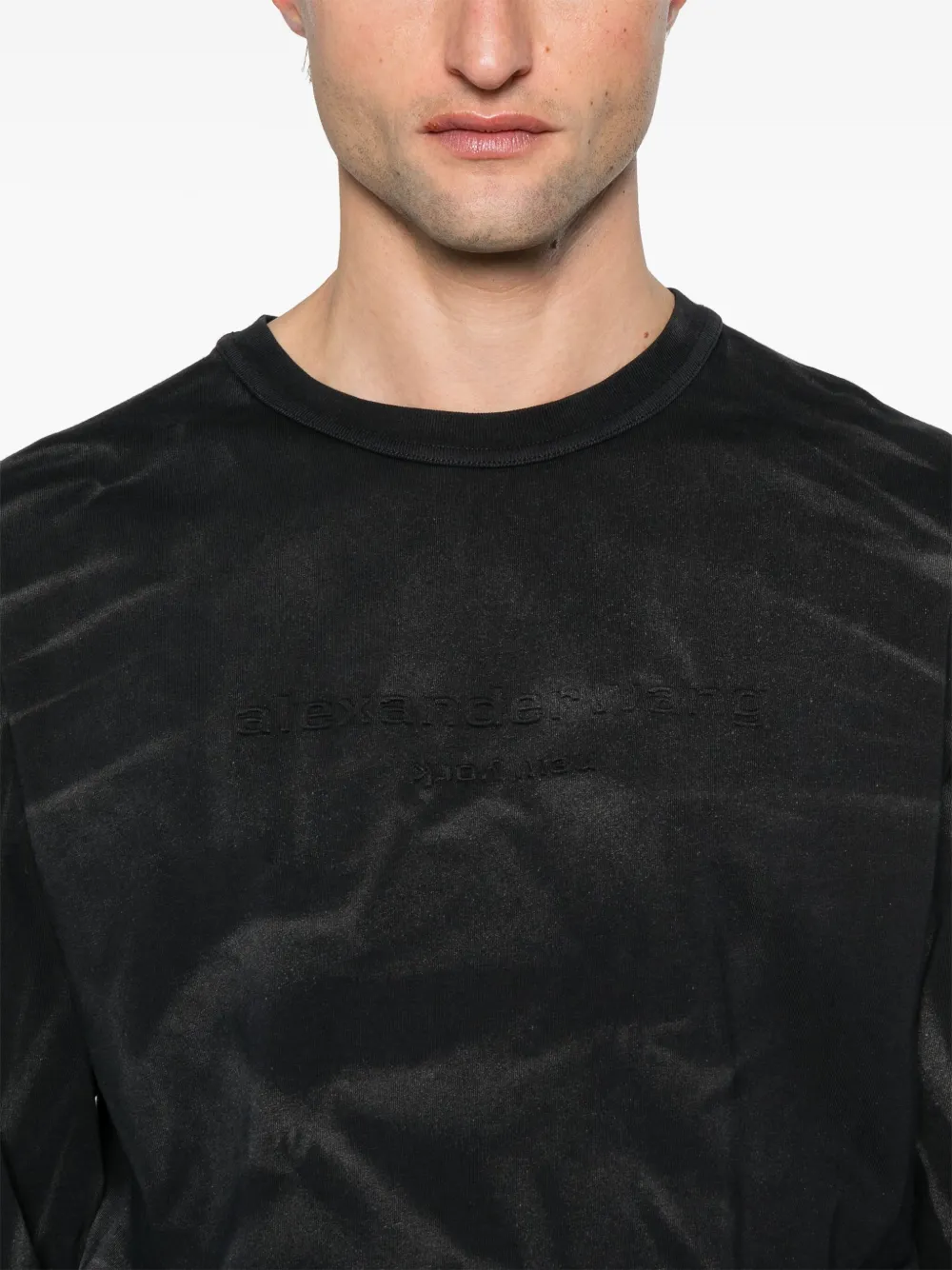Shop Alexander Wang Logo-embossed T-shirt In Schwarz