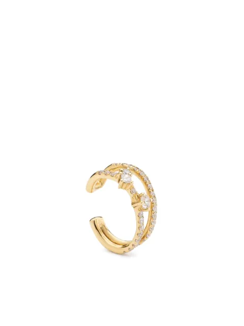 We by WHITEbIRD 18kt yellow gold Aurore Double diamond ear cuff