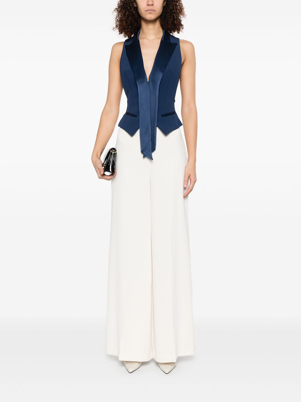 Elisabetta Franchi crepe tuxedo waistcoat - Blue