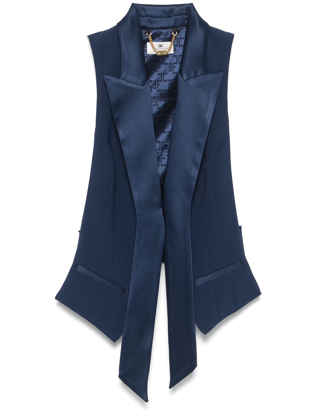 Elisabetta Franchi crepe tuxedo waistcoat - Blue