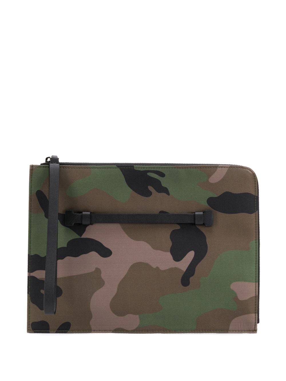 camouflage-print clutch bag