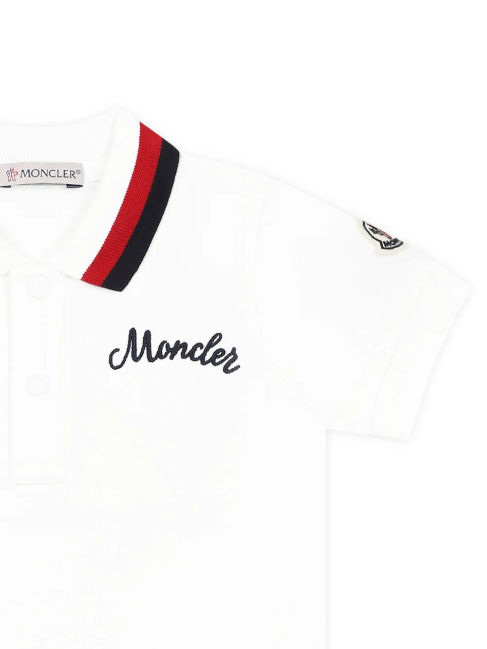 Moncler Enfant Poloshirt met geborduurd logo Wit