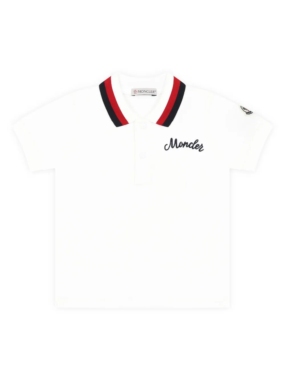 Moncler Enfant Poloshirt met geborduurd logo Wit
