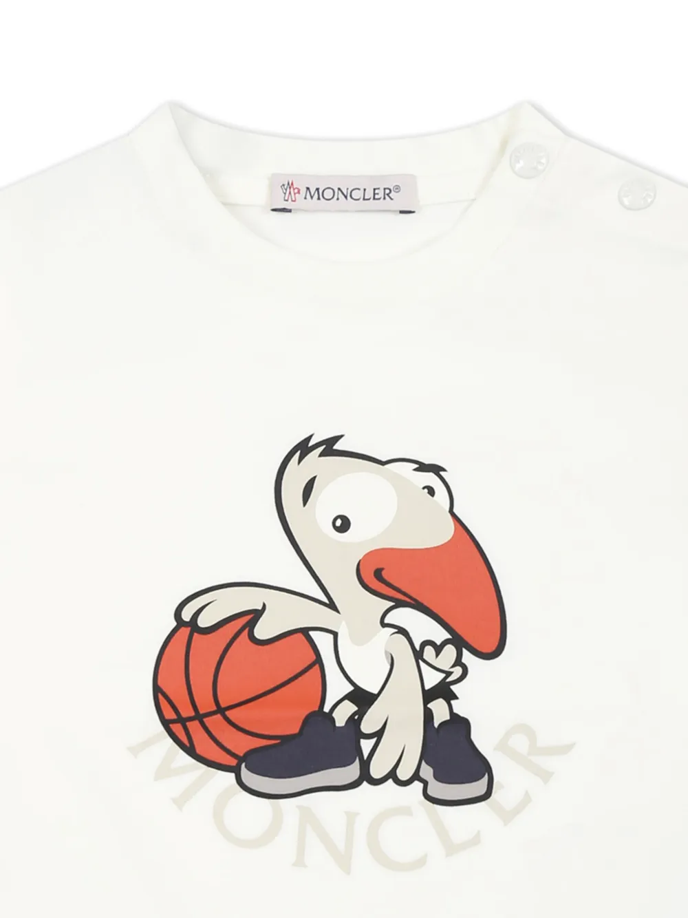 Moncler Enfant Katoenen T-shirt met basketbal patroon Wit