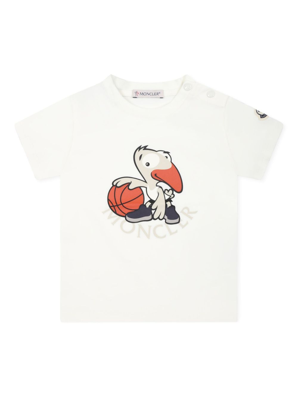 Moncler Enfant basketball-motif cotton T-shirt - White