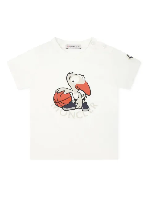 Moncler Enfant playera con motivo de basquetbol