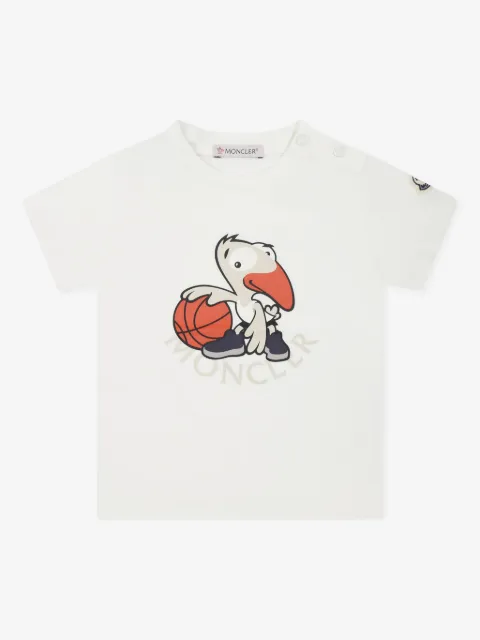 Moncler Enfant playera con motivo de basquetbol