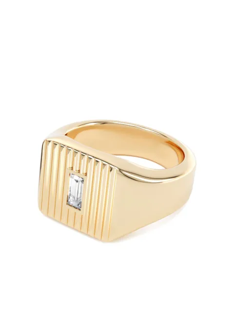 LOEV  anillo de sello Eternity en oro amarillo de 14kt con diamantes