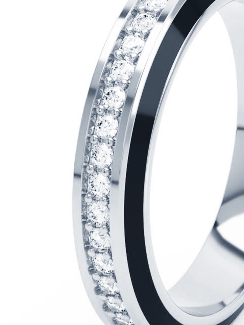 LOEV 18K recycled white gold Eternity diamond ring - Zilver