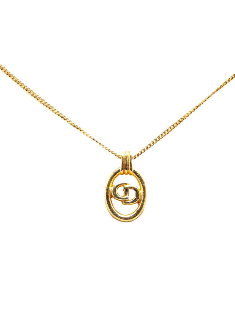 20th Century Gold Plated CD Logo Pendant costume necklace