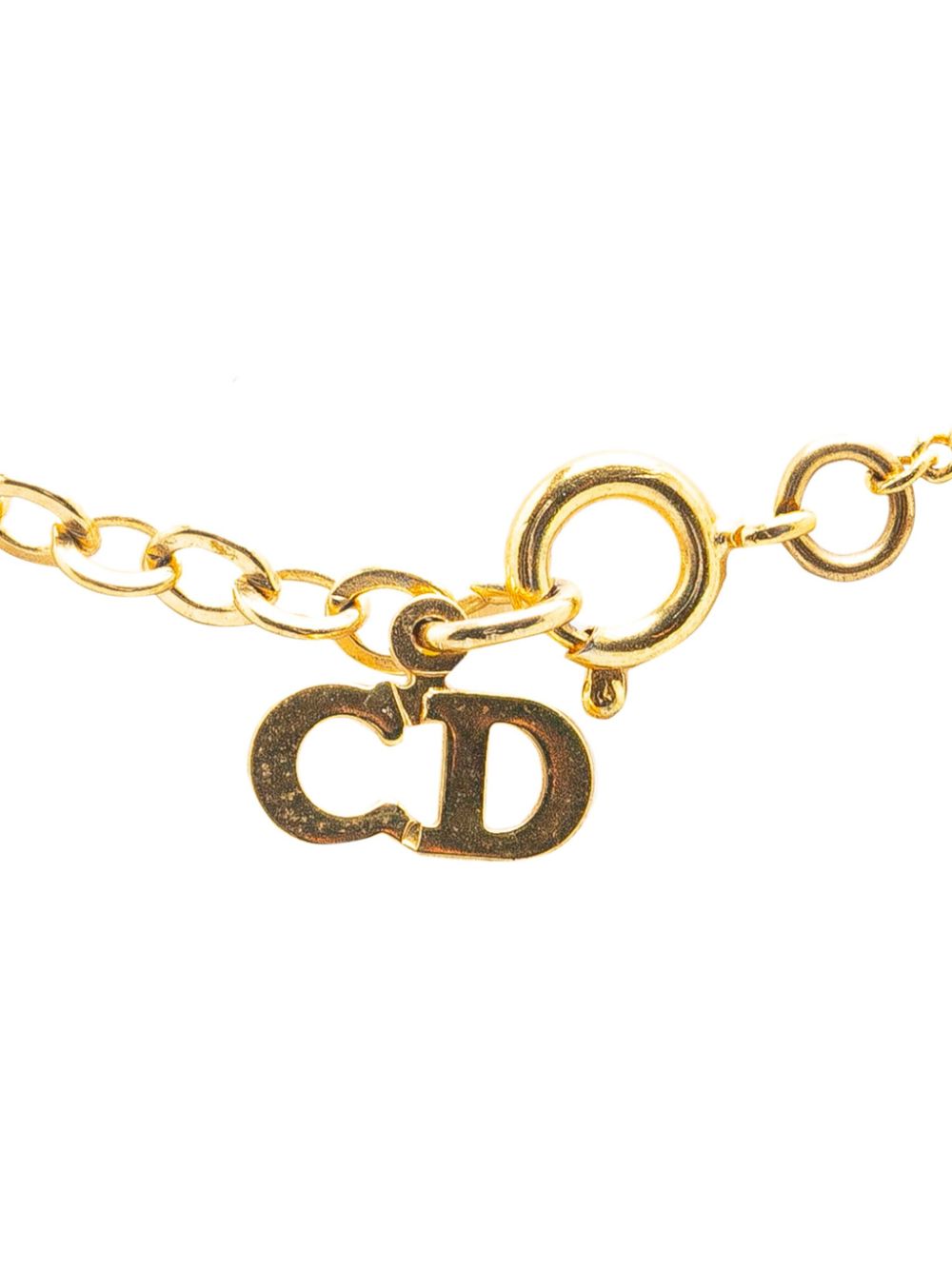 Christian Dior Pre-Owned 20th Century Gold Plated CD Logo Pendant costume necklace - Goud