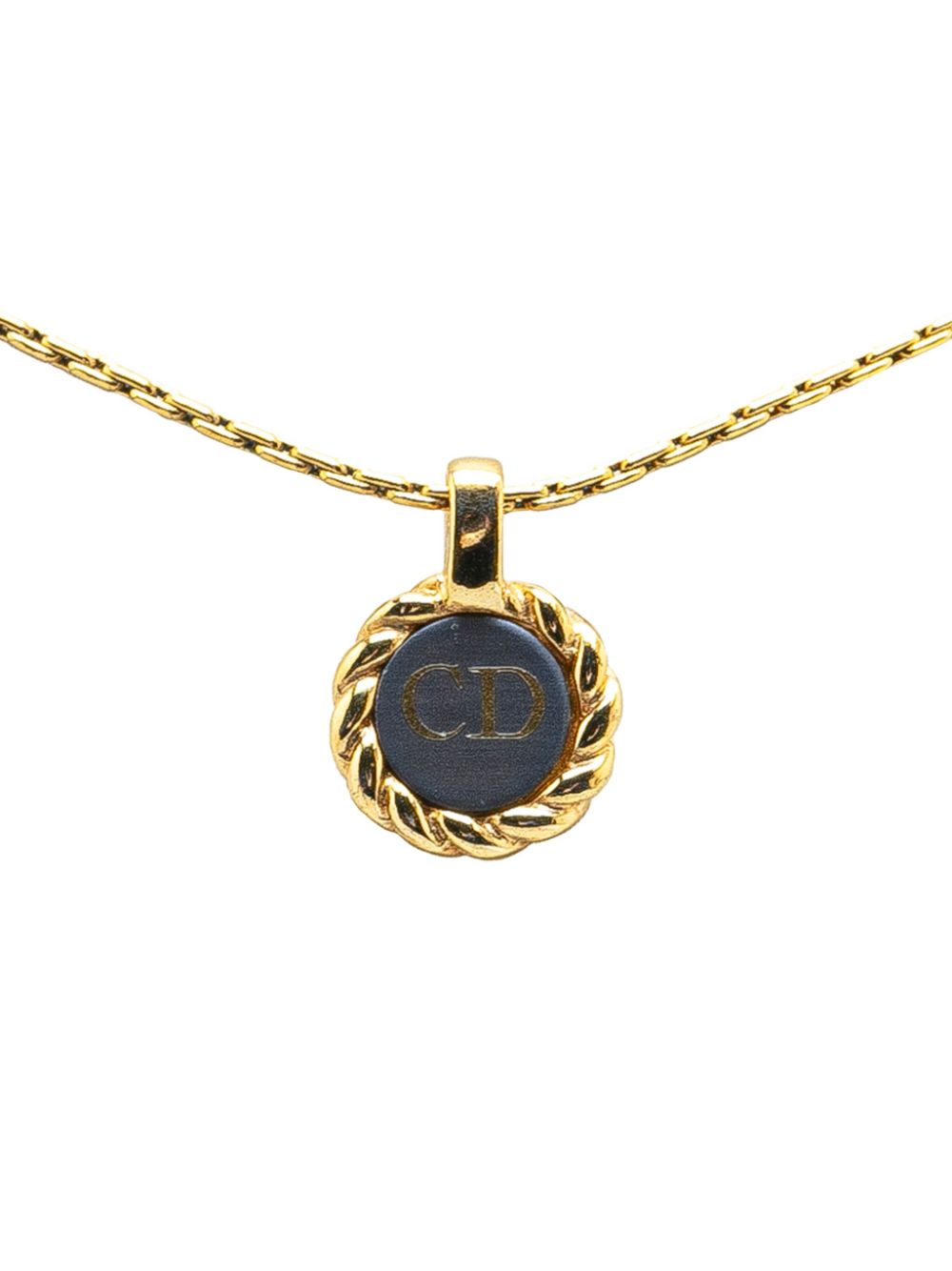 20th Century Gold Plated CD Logo Pendant costume necklace