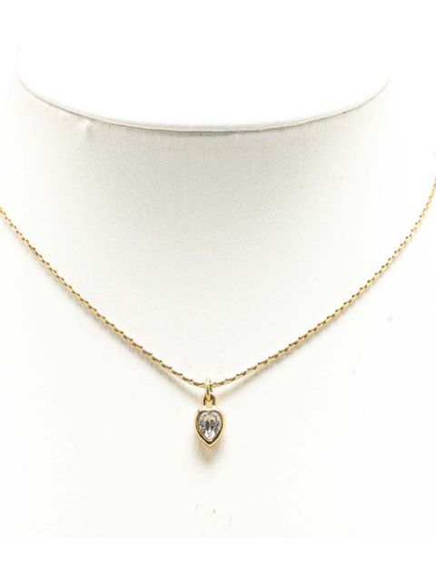 Christian Dior Pre-Owned 20th Century Gold Plated Heart Rhinestone Pendant costume necklace