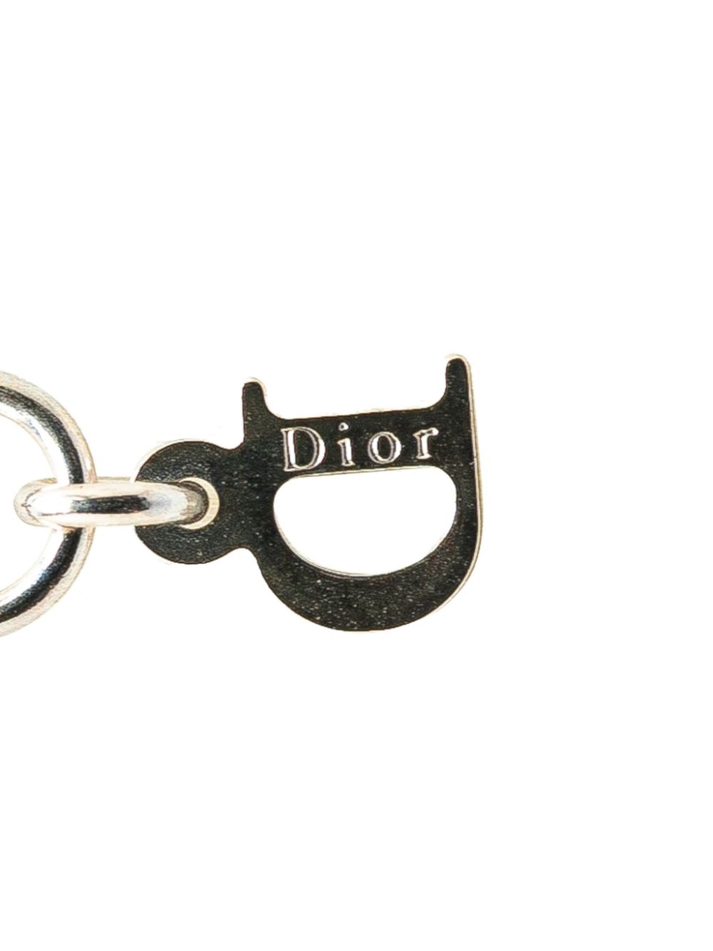 Christian Dior Pre-Owned 2000-2020 zilveren halsketting met email logohanger - Roze