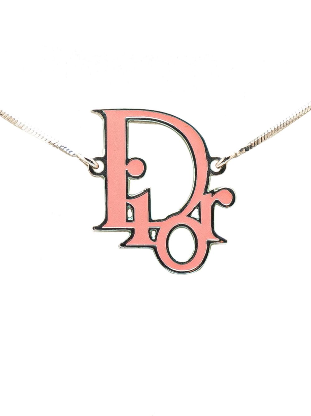 2000-2020 Silver Enamel Logo Pendant costume necklace