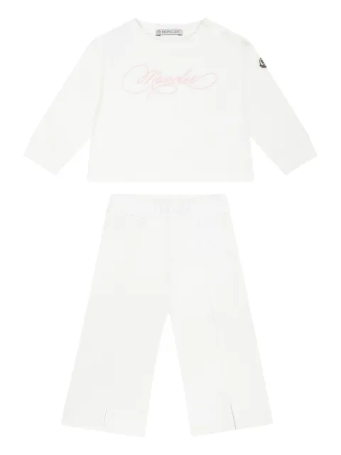 Moncler Enfant traje deportivo logo bordado