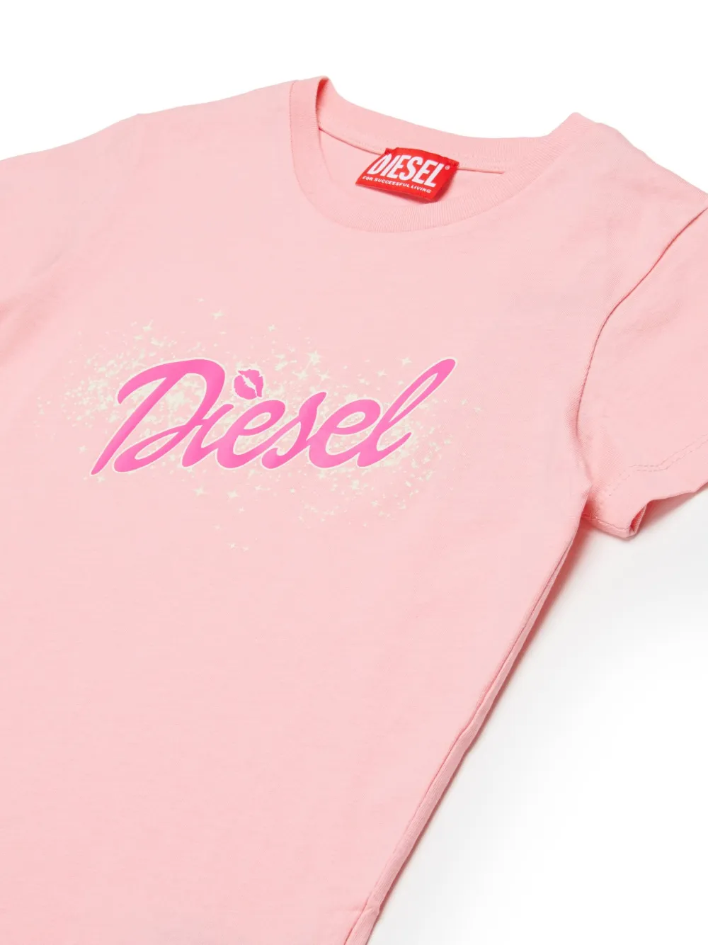 Diesel Kids T-shirt en shorts met logo Roze