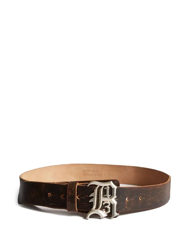R13 Logo-buckle Belt in Brown
