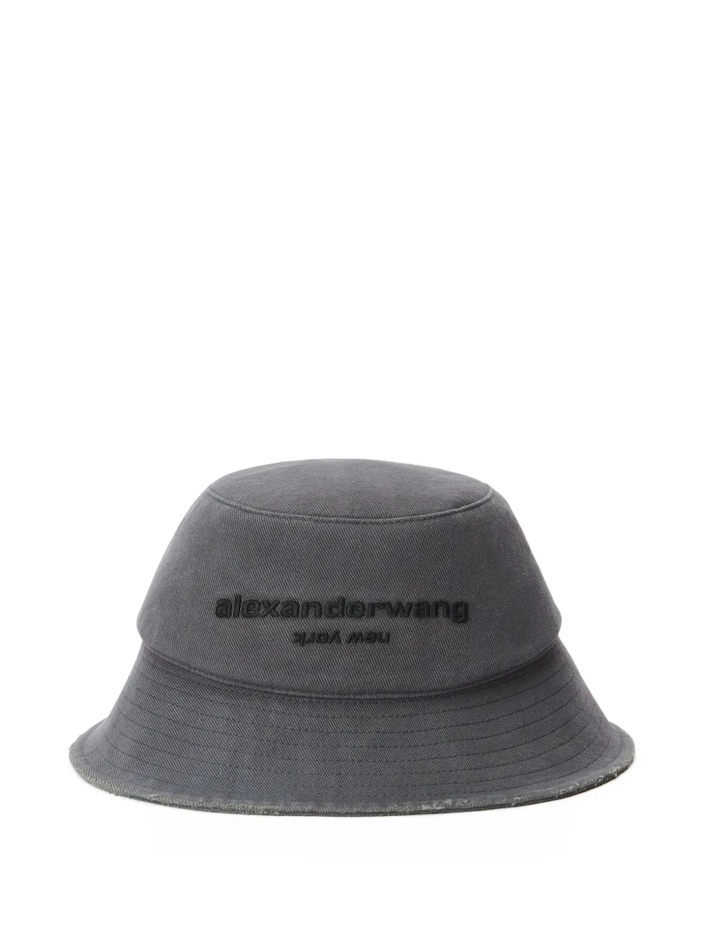 distressed logo bucket hat