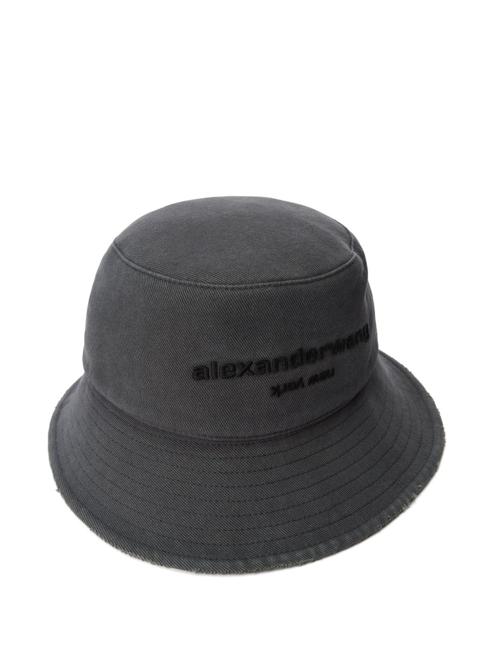 Alexander Wang distressed logo bucket hat - Grijs