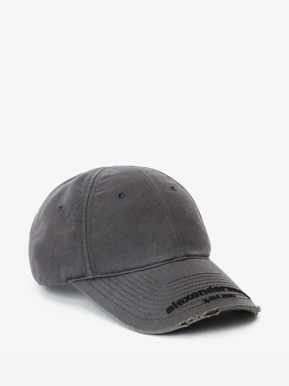 Alexander Wang Distressed Logo Baseball Cap In Grau