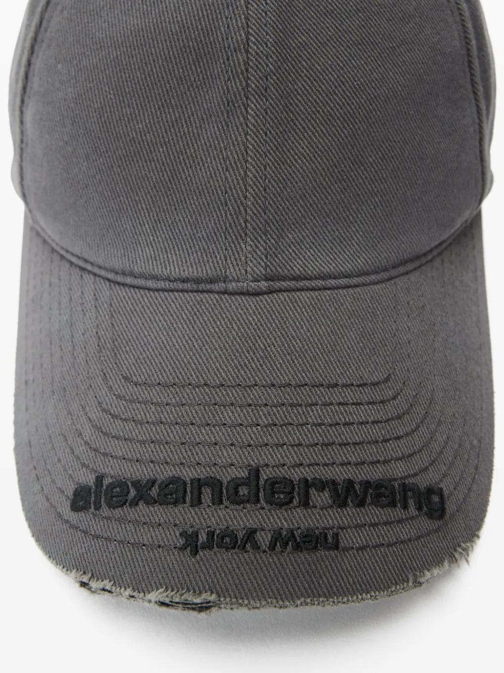 Alexander Wang Distressed Logo Baseball Cap In Grau