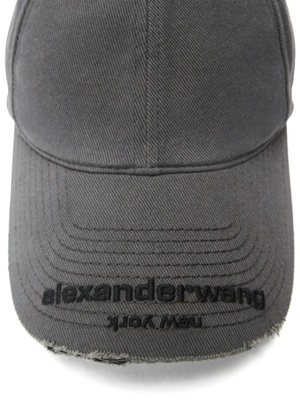 ア*ル様 GRANCY ダメージキャップ グレー Alexander Wang ダメージ ロゴ キャップ | グレー | FARFETCH JP