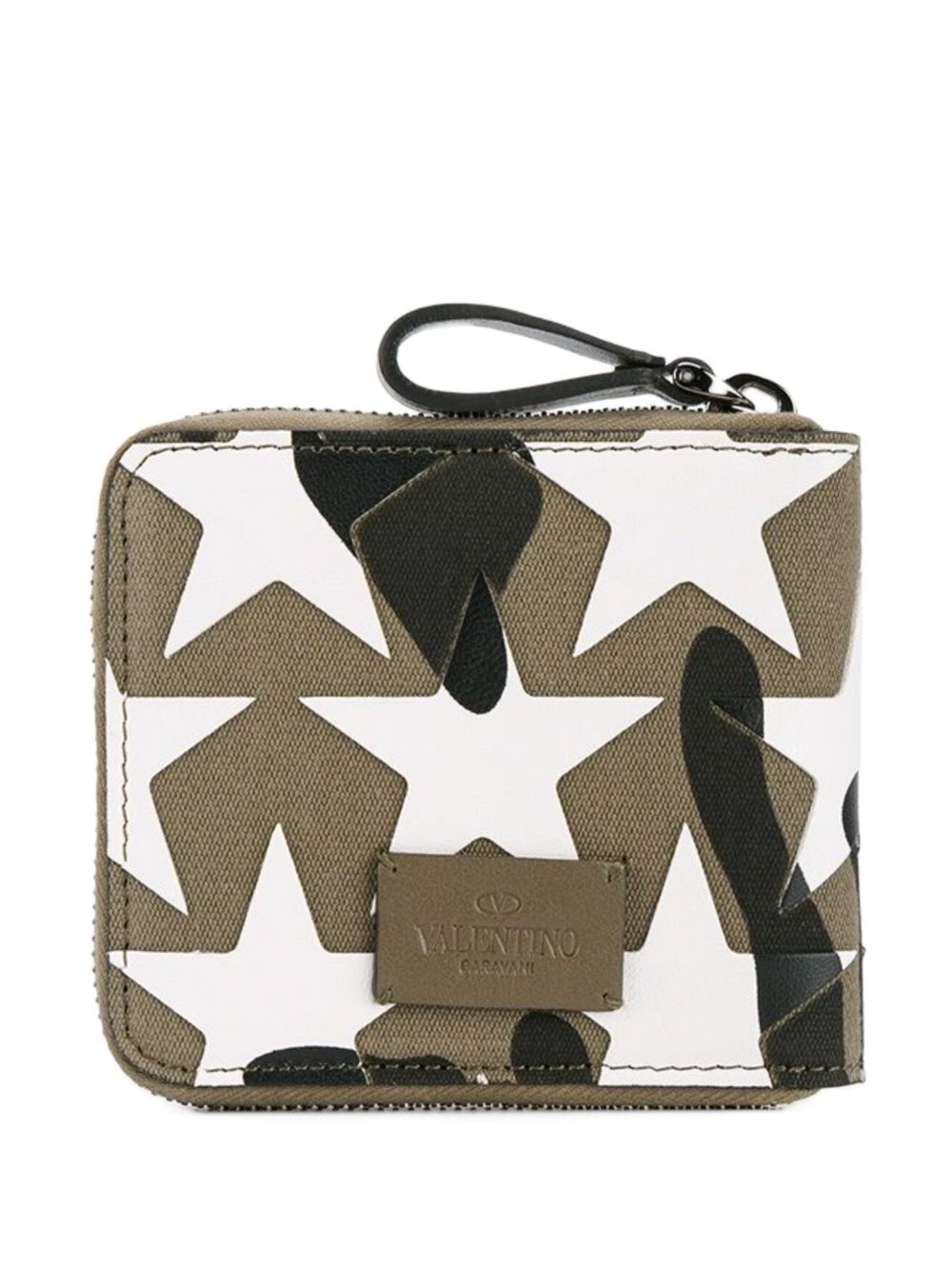 Valentino Garavani star-pattern compact wallet - Groen