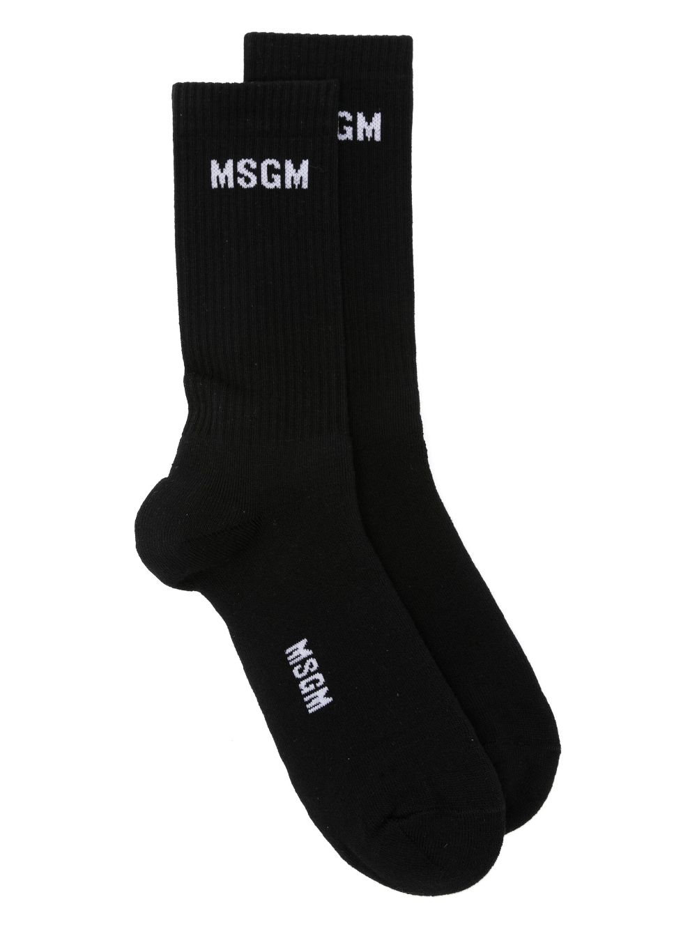 MSGM logo-jacquard socks - Black