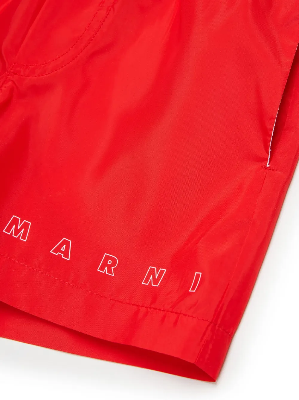 Marni Kids Zwembroek met logo Rood