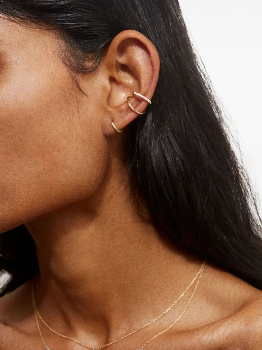Shop We By Whitebird 14kt Yellow Gold Melina Diamond Ear Cuff