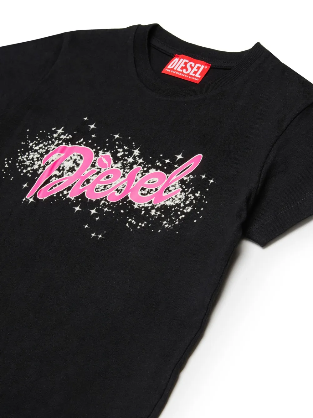 Diesel Kids T-shirt en shorts met logo Zwart