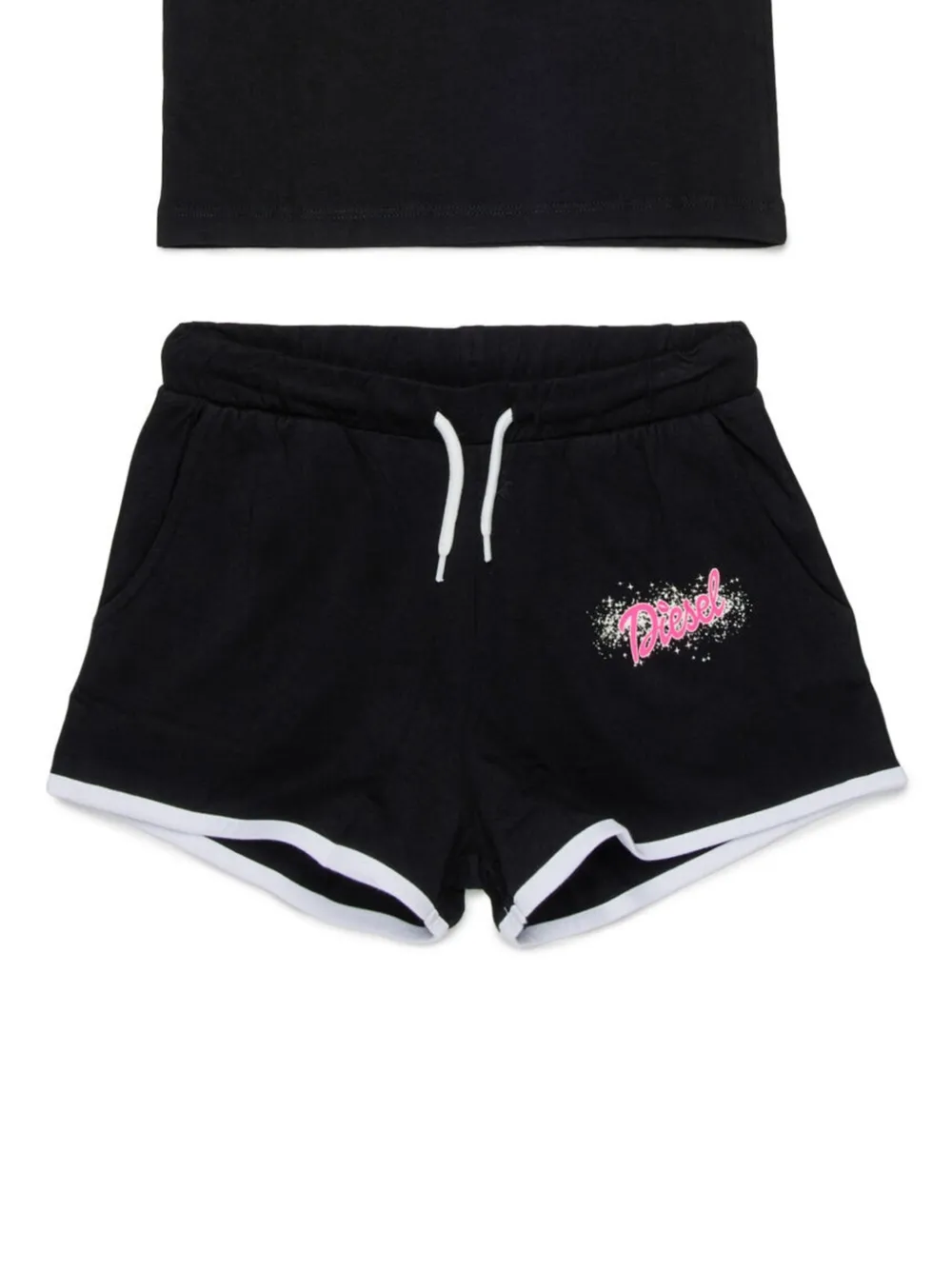 Diesel Kids Set T-shirt e shorts con logo - Nero
