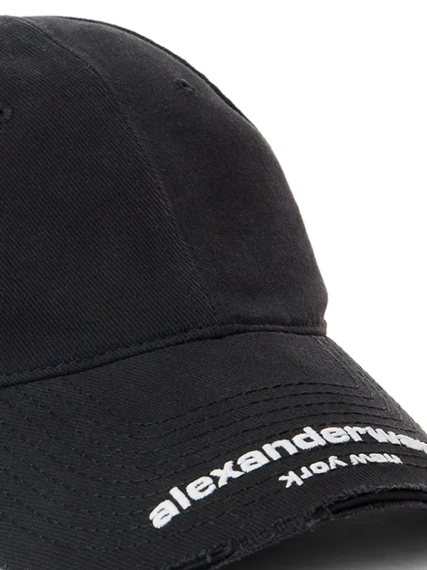 NY発人気★Alexander Wang Logo Cotton Cap 男女OK！キャップ Alexander Wang Logo Cotton Baseball Cap | Black | FARFETCH