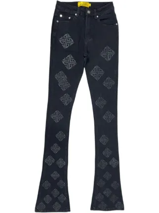 GUAPI Icon Stacked Jeans | Black | FARFETCH AZ