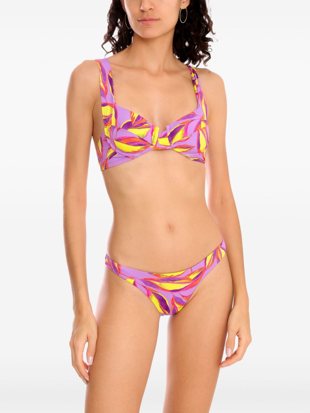 Brigitte botanical-print bikini - Paars