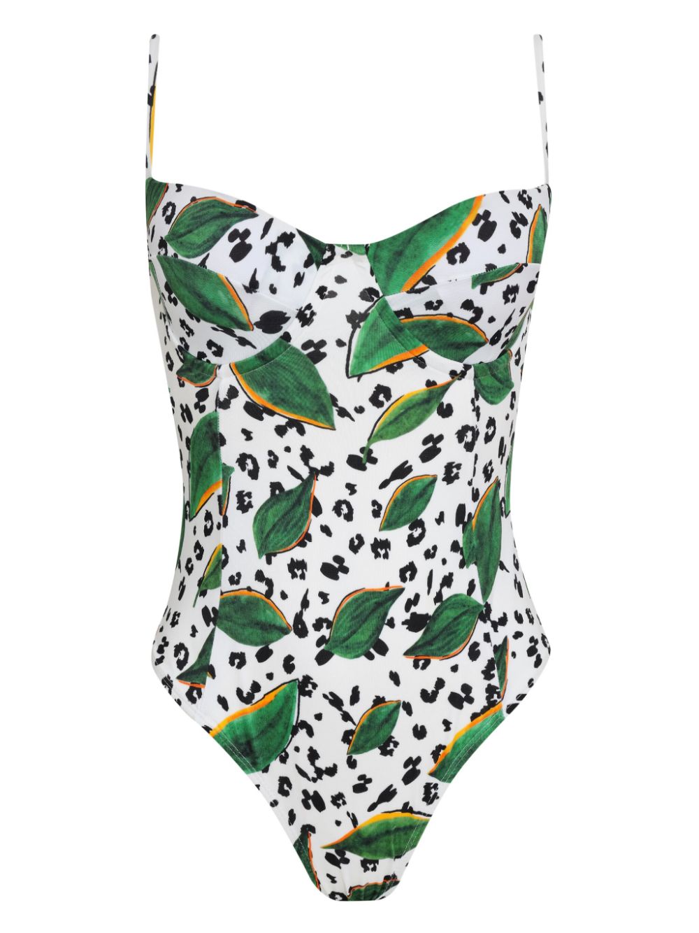 botanical-print swimsuit