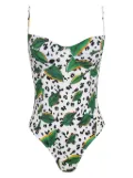 Brigitte botanical-print swimsuit - White