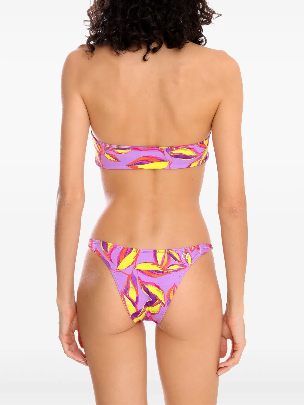 Brigitte Bikini met bladerprint Paars