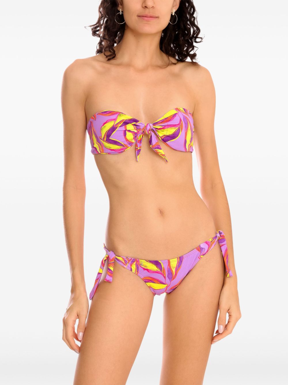 Brigitte leaf-print bikini - Paars