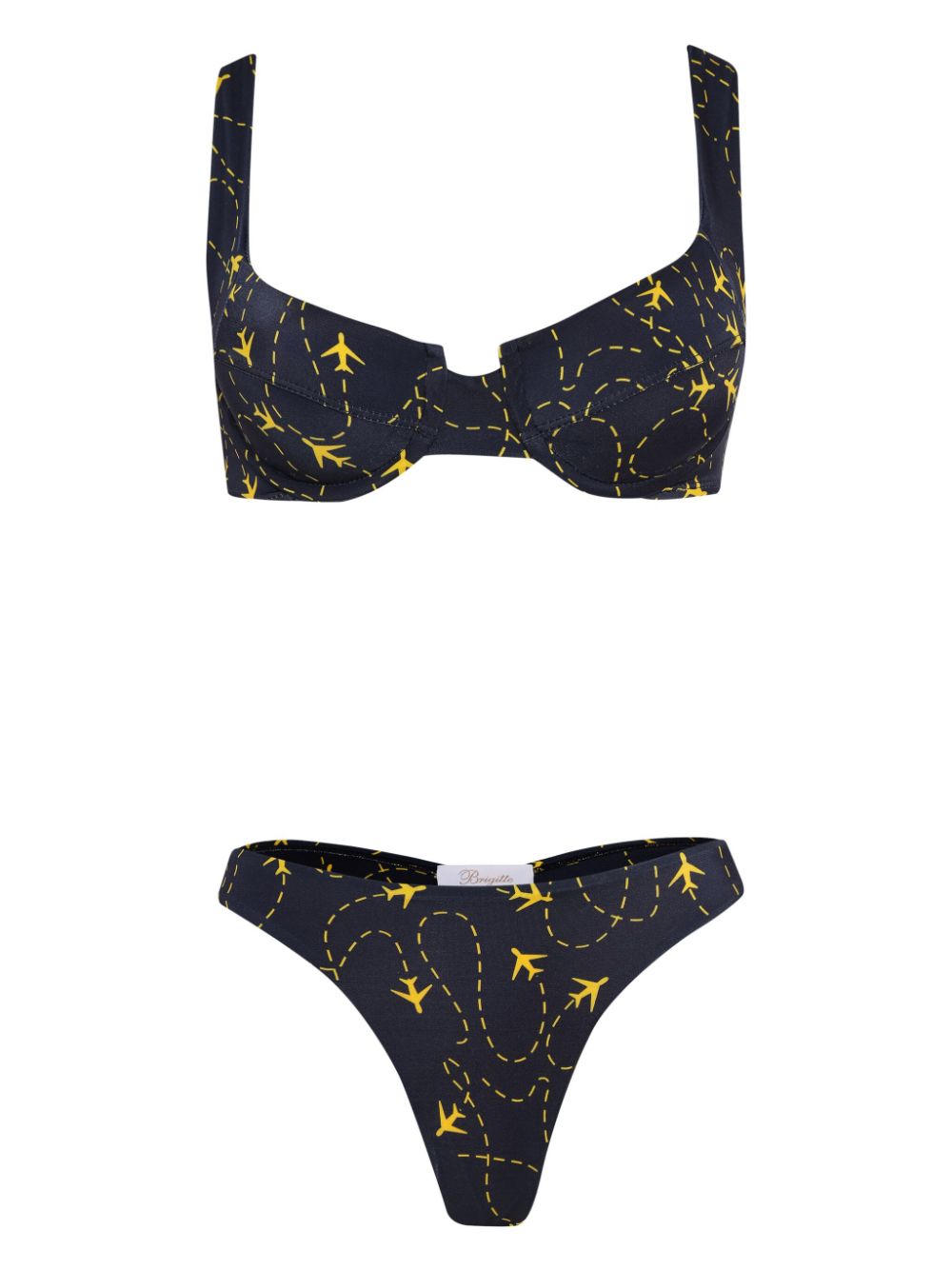 plane-print bikini set