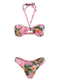 Brigitte lemon-print bikini set - Pink