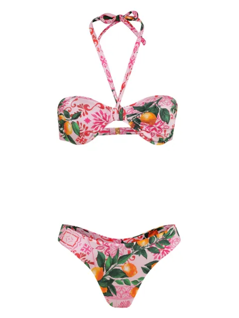 Brigitte lemon-print bikini set