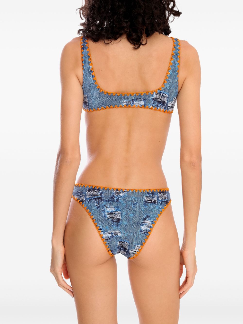 Brigitte Badpak met denim print Blauw