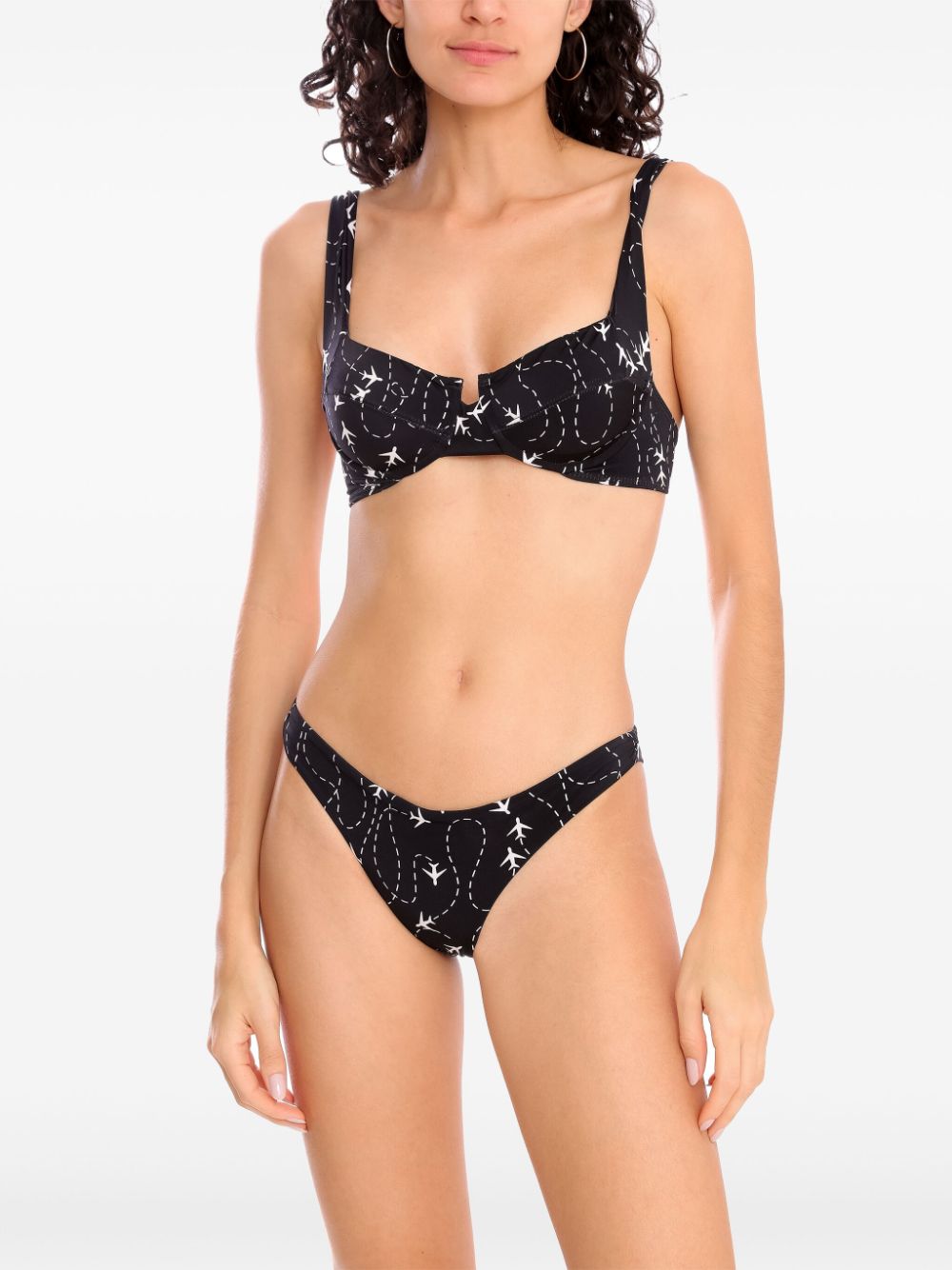 Brigitte Bikini met print - Zwart