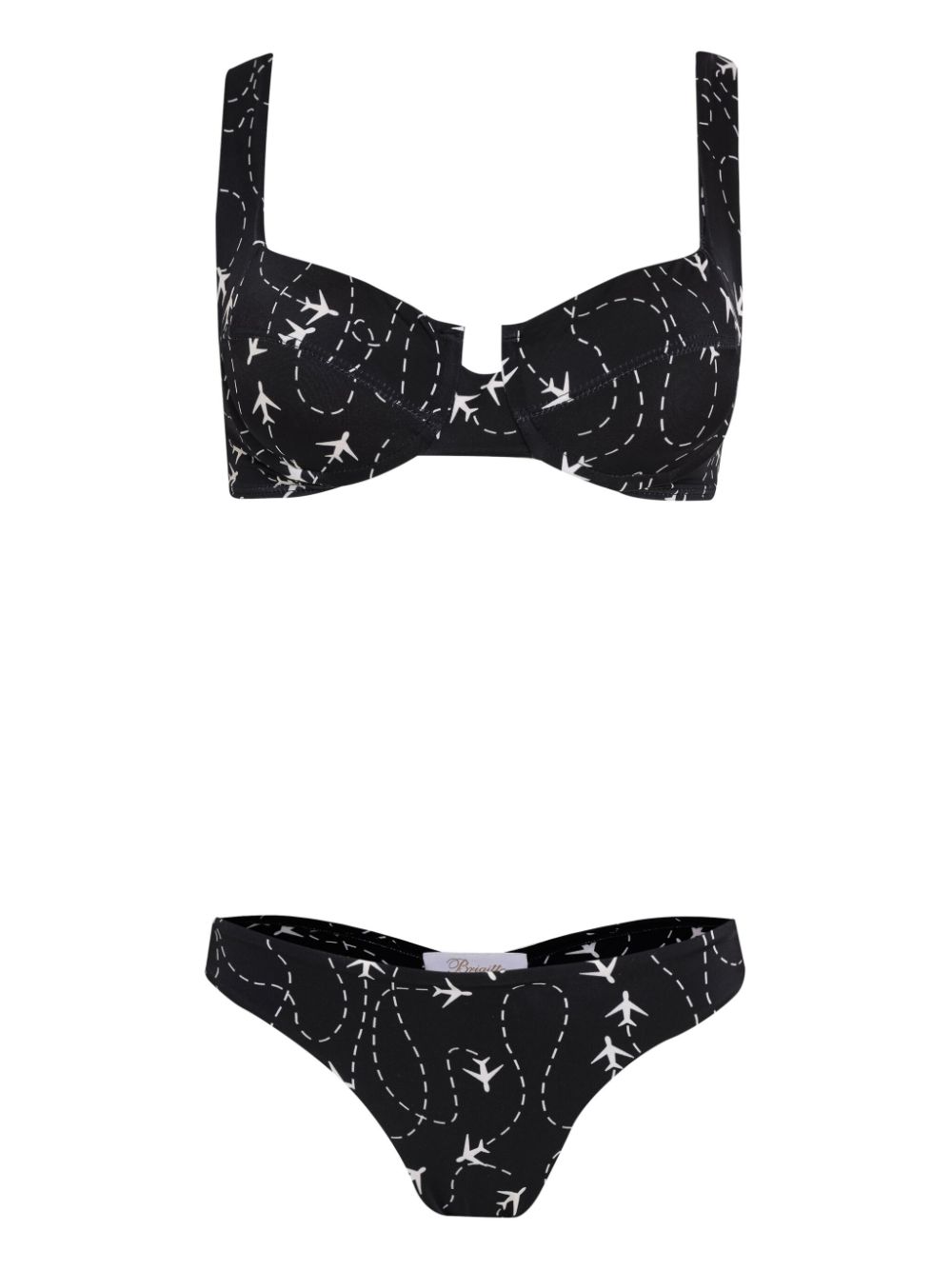 plane-print bikini set