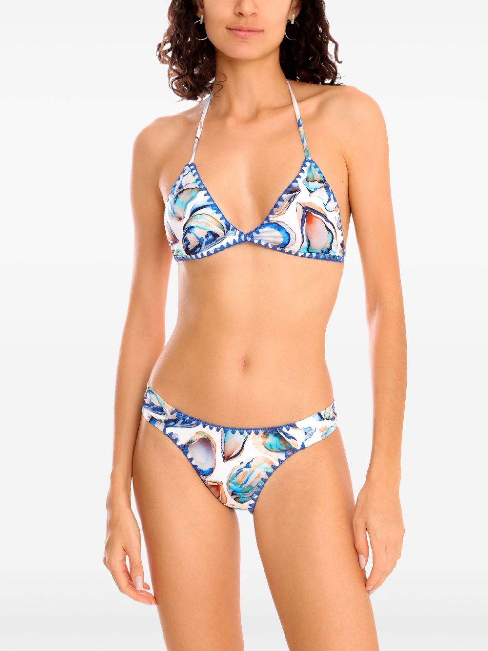 Brigitte shell-print bikini - Wit