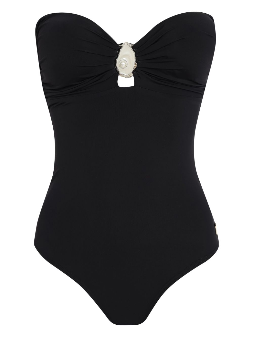 shell-appliqué swimsuit