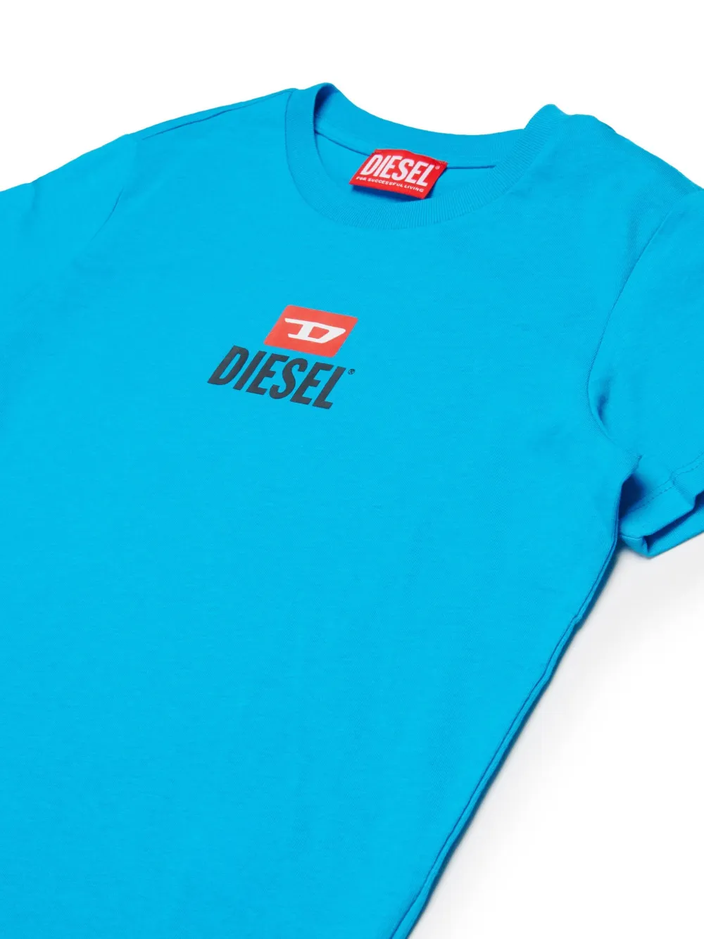 Diesel Kids T-shirt en bermuda shorts met logo Blauw